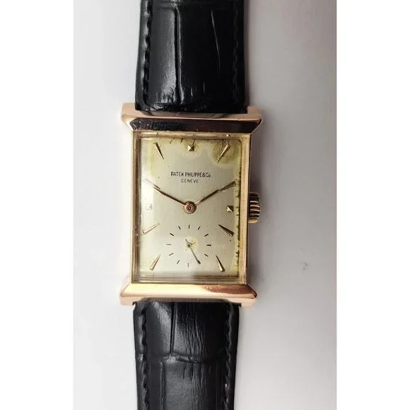 Vintage Patek Philippe 2404 Canape Art Deco Architectural 1950s 18K Rose Gold - Picture 8 of 16